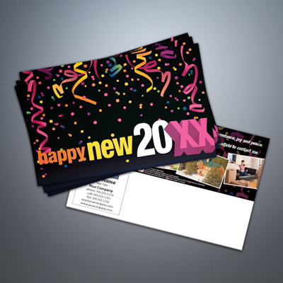 Happy New Year 001 Confetti Postcard