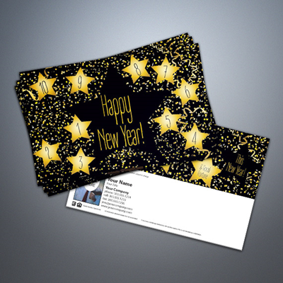 Happy New Year 007 Stars Postcard
