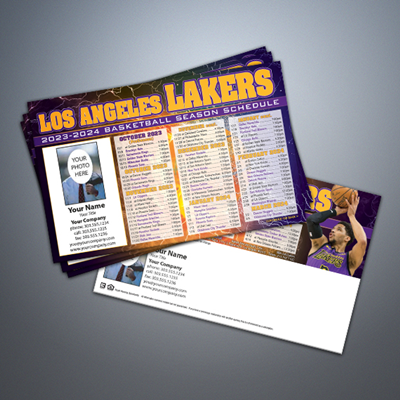 LA Lakers Basketball Schedule Postcard