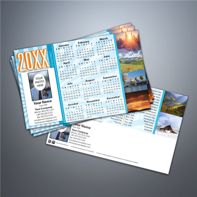 Mountain Sunburst Calendar Postcard