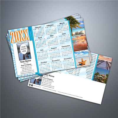 Coastal Sunburst Calendar Postcard