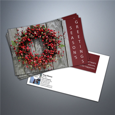 Seasons Greetings Wreath Postcard