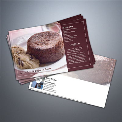 Cooking Series Postcard 023 - Warm Cake & Coffee Ice Cream