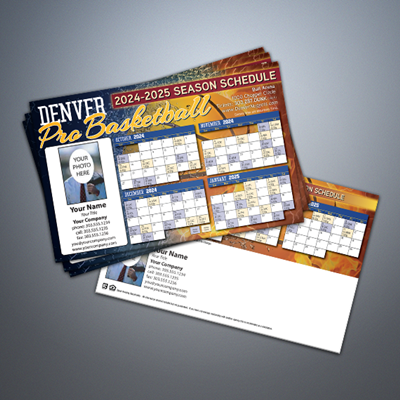 Denver Basketball Schedule Postcard